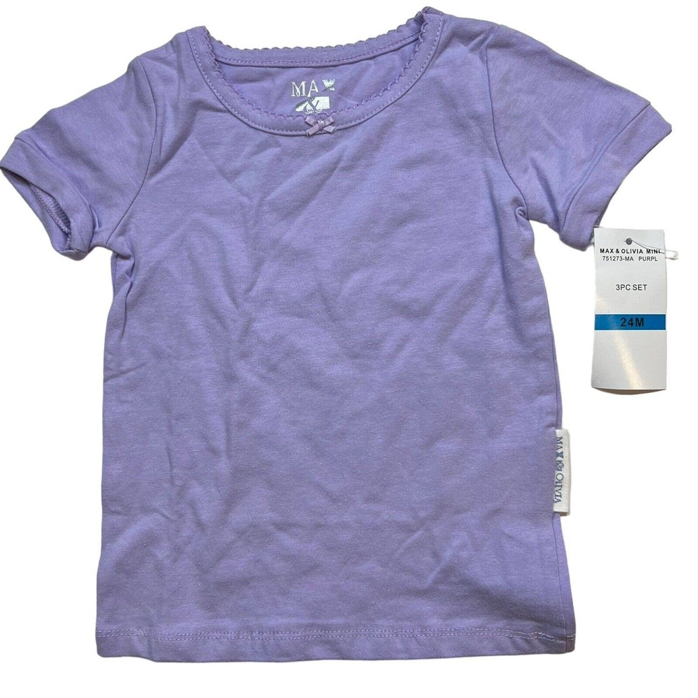 Max & Olivia Purple Short Sleeve Tee 24‎ Month New